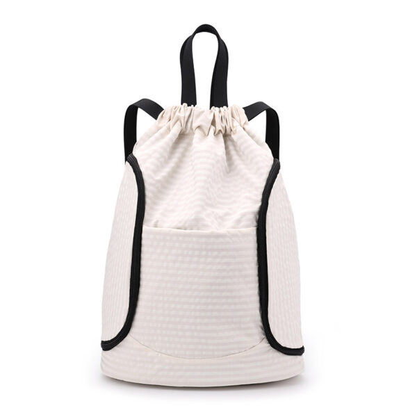 Large-capacity plaid drawstring backpack