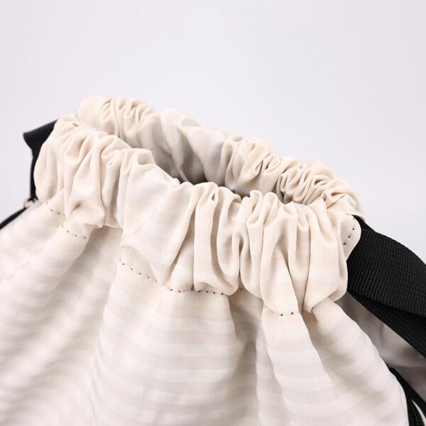 Large-capacity plaid drawstring backpack - Image 5
