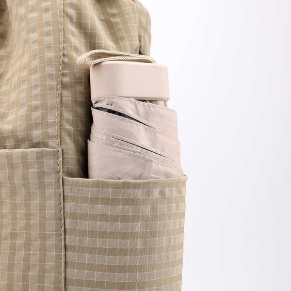 Large-capacity plaid drawstring backpack - Image 7