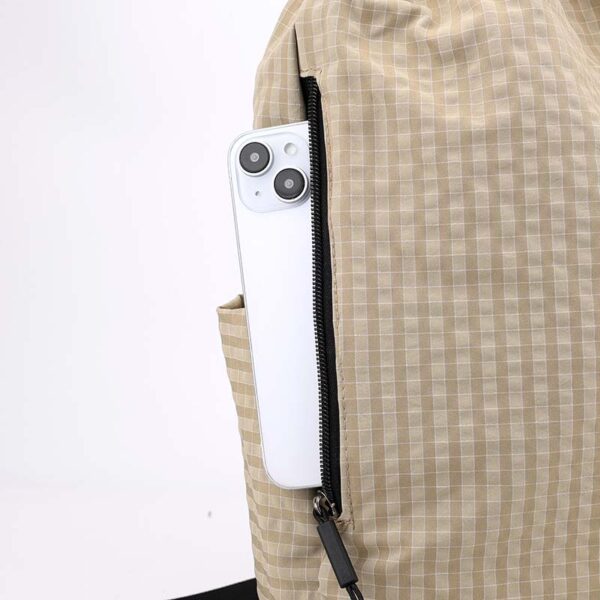 Large-capacity plaid drawstring backpack - Image 8