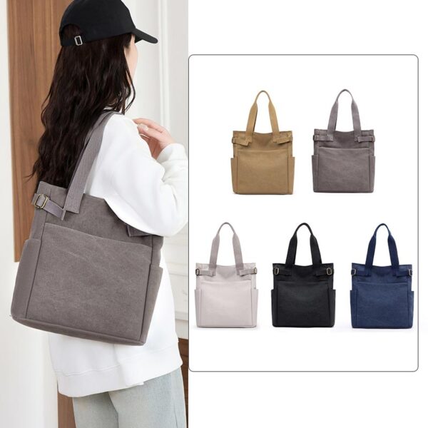 Women's canvas shoulder bag - Image 3